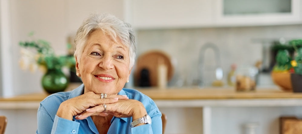 happy elderly woman