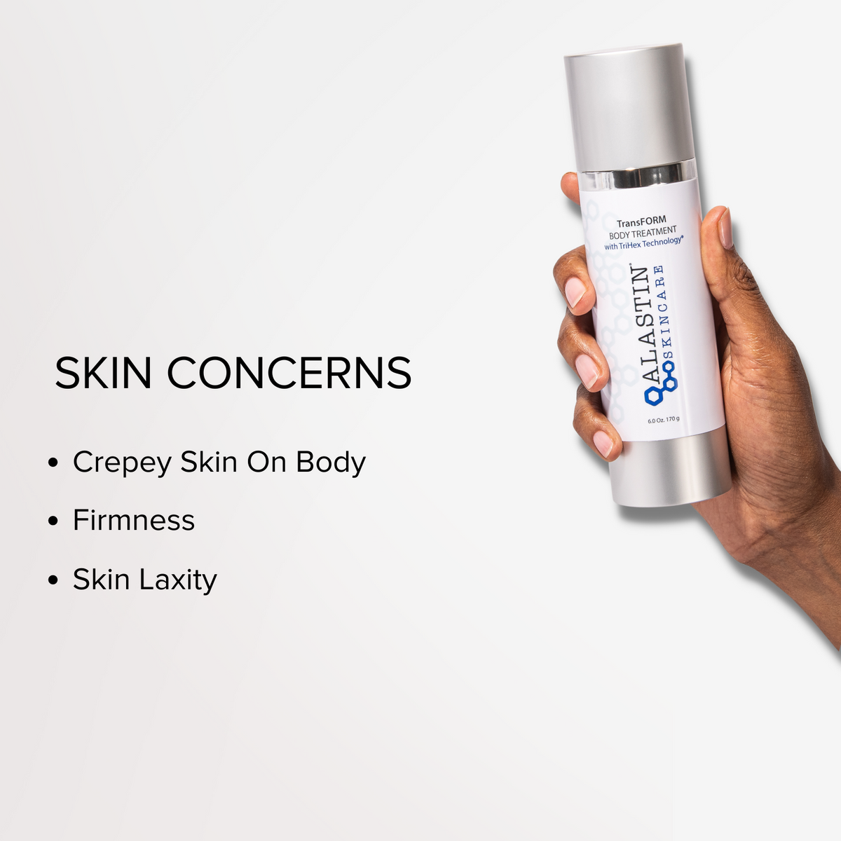Skin Concerns: Crepey Skin on the body, firmness, skin laxity