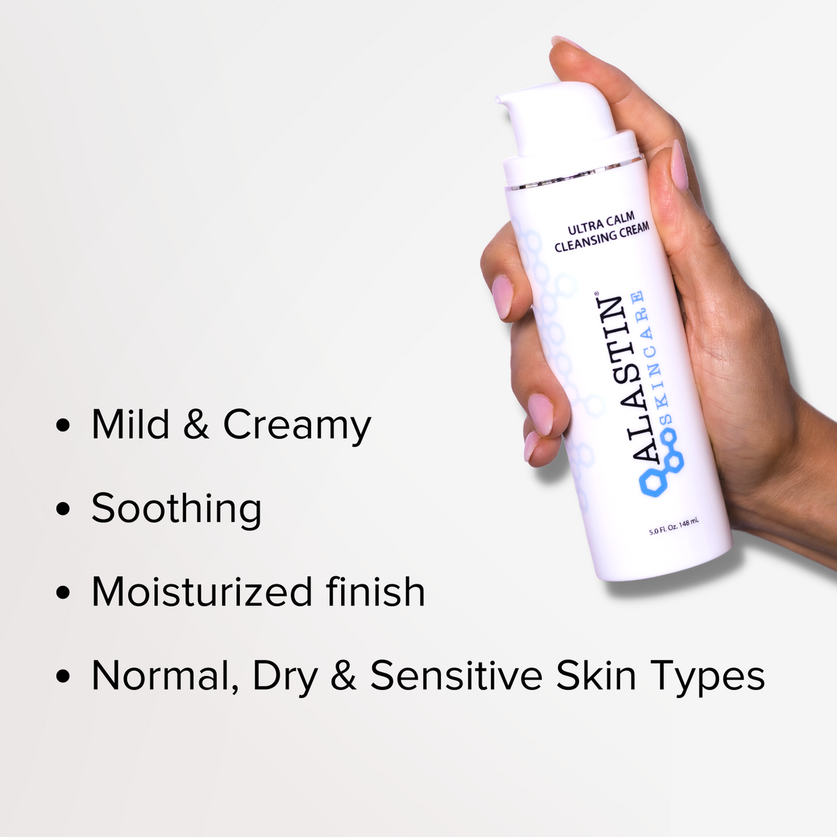 Mild and creamy, soothing, moisturized finish, normal dry & sensitive skin types