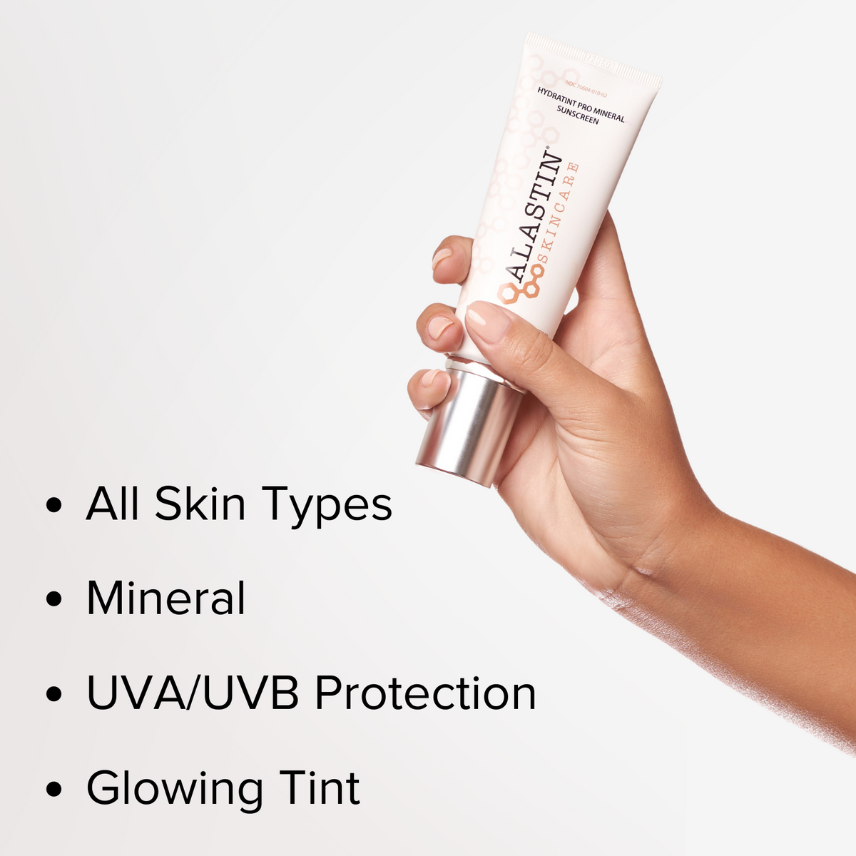All Skin Types, Mineral, UVA/UVB protection, glowing tint