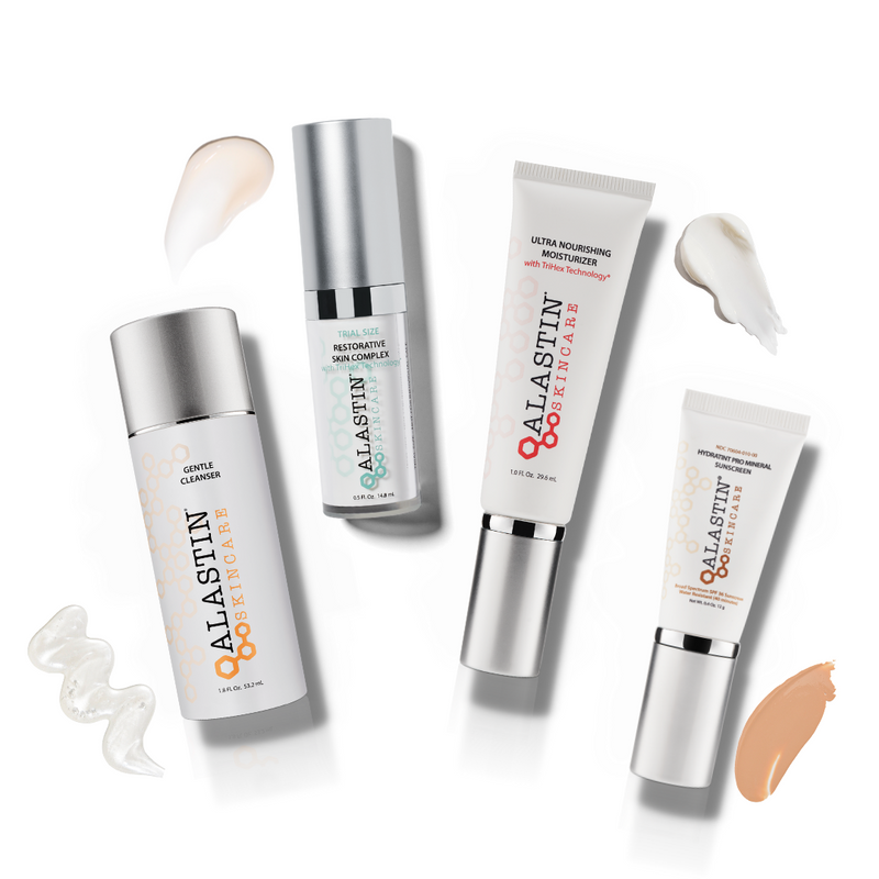 Travel Size Gentle Cleanser, Restorative Skin Complex, Ultra Nourishing Moisturizer, HydraTint Pro Mineral Sunscreen